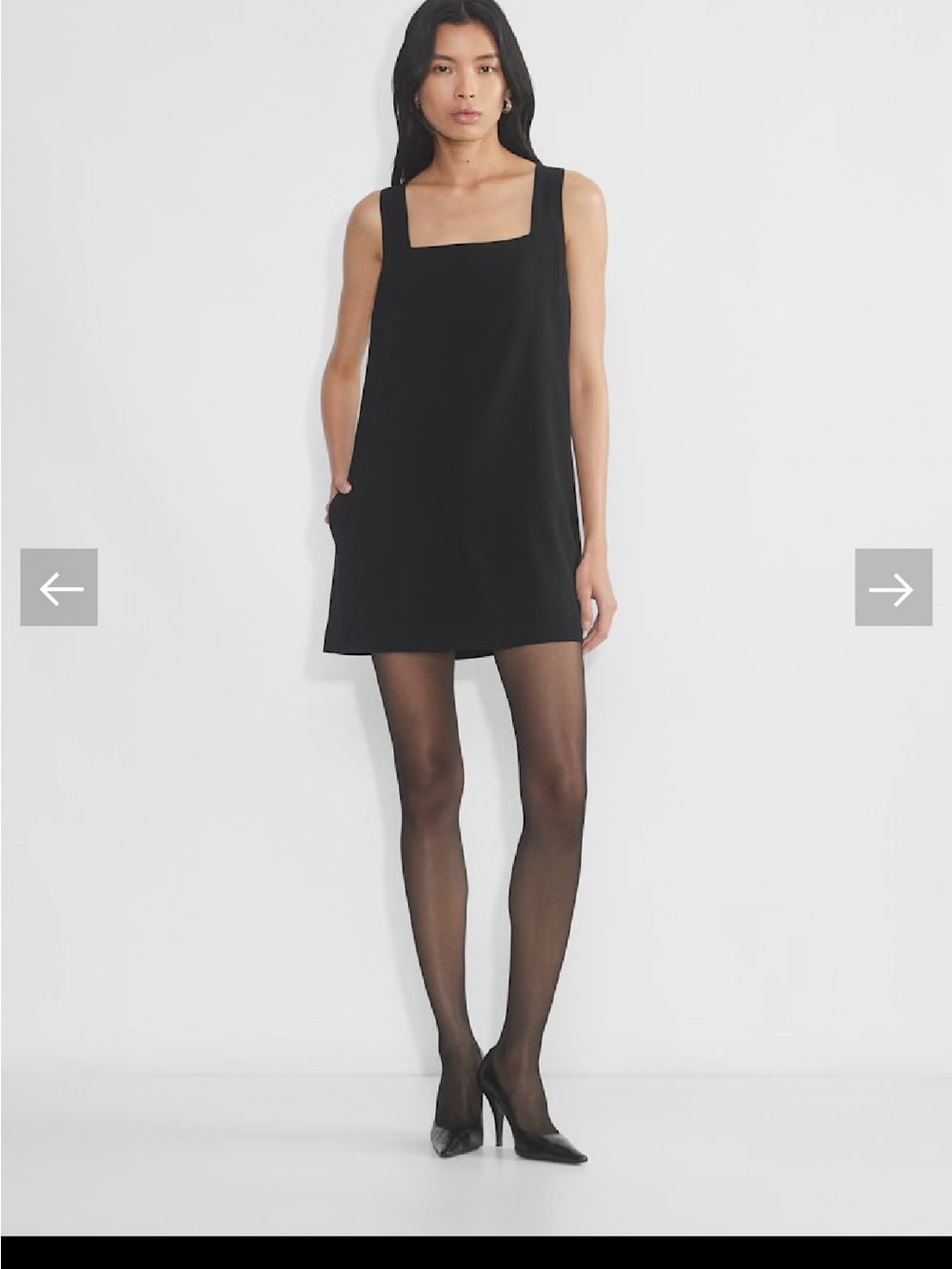 Aritzia Babaton Prestige Black Square-Neck Mini Dress